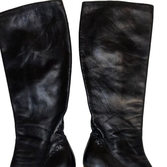 GUCCI~ZIP UP~TALL CALF LEATHER~WHIP STITCH~BOOTS - Picture 8 of 16